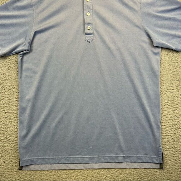Johnnie O Performance Polo Shirt Mens Medium Blue Stretch Preppy Beach Surf Golf - Picture 2 of 15